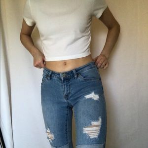 Low-Waisted Light/Medium Wash Skinny jeans